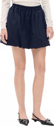 Baum Und Pferdgarten Sanda Mini Skirt In Navy Pinstripe Blue