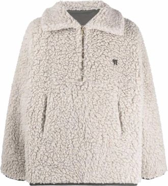 Nanushka Faux Fur & Shearling Jackets, male, Gray, S, Reversible Faux-Fur Pullover Jacket