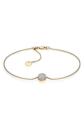 Monica Vinader Ava Diamond Button Bracelet in Gold at Nordstrom Rack