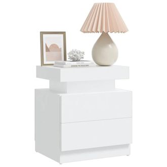Berkfield Home Stylish Bedside Cabinet White 45x35x52 cm Engineered Wood | Size: 45 x 35 x 52 cm