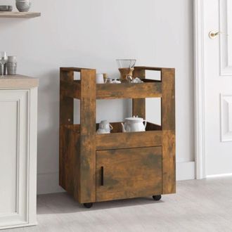 vidaXL Vidaxl - Carrito De Cocina Madera Contrachapada Roble Ahumado 60x45x80cm