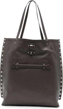 Zanellato Aspasso Medium Tote - Dames - Shoppers - Bruin - ONE Size - Leer - Tassen