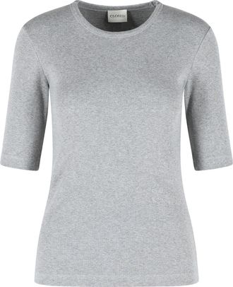 Closed Gesloten grijs stretchkatoenen T-shirt