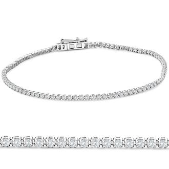 Pompeii3 1.23 - 4.00Ct TW Diamond Tennis Bracelet 7 14k Gold Lab Grown