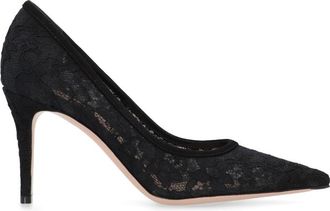 Gianvito Rossi Black Claudia Lace Pumps
