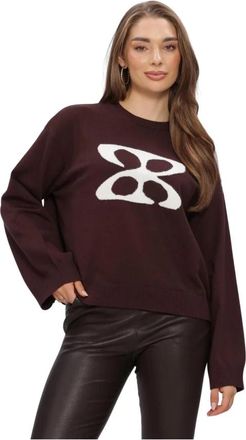 Arma Joanna Viscose Blend Knit - Dames - Ronde hals truien - Bruin - L - Truien & Vesten