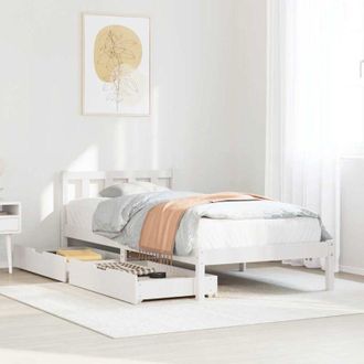 vidaXL Vidaxl - Estructura De Cama Sin Colch&oacute;n Madera Maciza Blanca 75x190 Cm