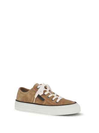 Brunello Cucinelli Shiny Tab Sneakers - Beige