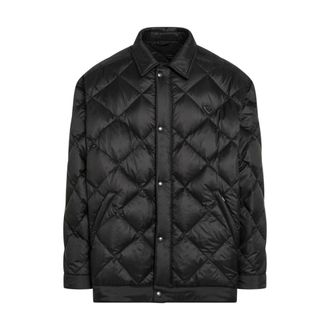 Prada Heren, Jassen, Zwart, Maat: M Leer