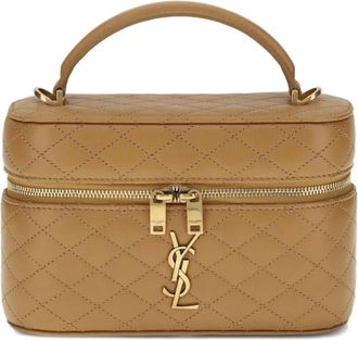 Saint Laurent Gaby quilted-leather vanity bag - Neutrals