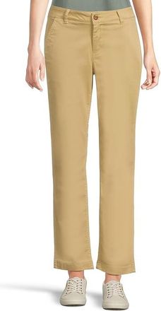 L.L.Bean Comfort Stretch Pants Mid-Rise Straight-Leg Chino Womens Clothing Pinenut : 18 30, Cotton/Spandex