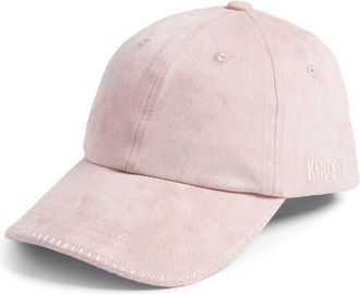 Krost Faux Suede Adjustable Baseball Cap in Mellow Rose at Nordstrom