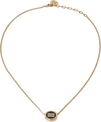 Miu Miu Collana con pendente logo - Oro