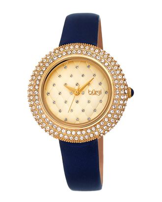 Bürgi Burgi Womens Satin Over Leather Watch