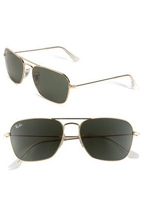 Ray-Ban Caravan 55mm Sunglasses in Gold Green at Nordstrom Rack