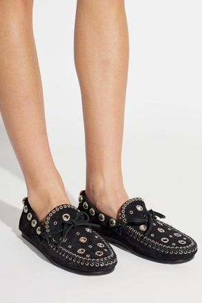 Isabel Marant Fitza Suede Loafers, Womens, Black