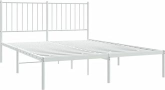 vidaXL Estructura cama sin colchón con cabecero metal blanco 140x190cm Vidaxl