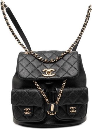 Chanel Black Grained Calfskin Backpack (Pre-Owned)