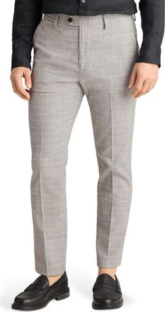 Bonobos Primo Slim Fit Plaid Stretch Twill Chinos in Gray Plaid at Nordstrom, Size 33 X 32