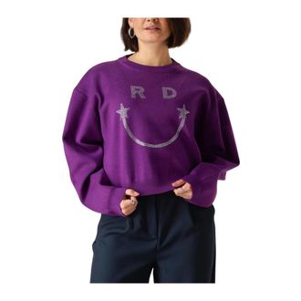 Refined Department Paarse Tiffany Sweater - Dames - Ronde hals truien - Paars - S - Truien & Vesten