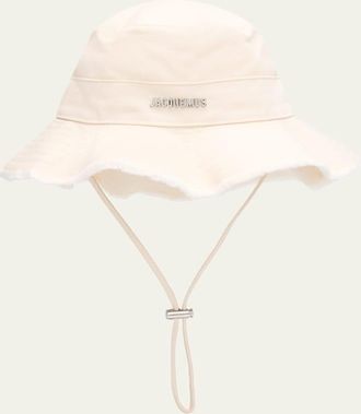 Jacquemus Mens The Artichaut Cotton Silver-Logo Bucket Hat