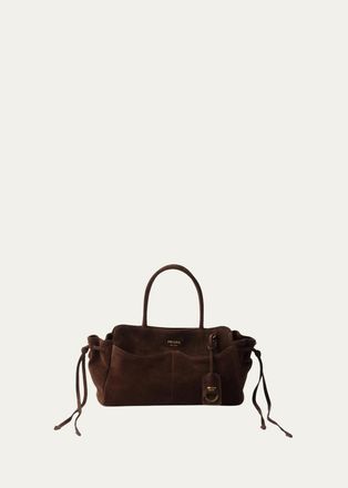 Prada Allusion Suede Top-Handle Bag