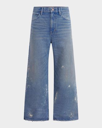 Hudson Men & apos;s Luca Splatter Denim Wide-Leg Jeans