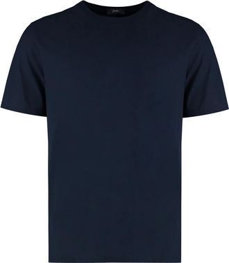 Herno Cotton Crew-neck T-shirt - Heren - T-shirts - Blauw - XL - Katoen - Tops