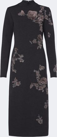 Oscar De La Renta Abito in maglia in misto lana con perline