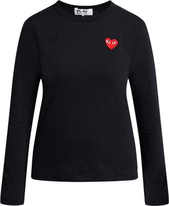 Comme Des Gar&ccedil;ons heart logo T-shirt - women - Cotton - M - Black