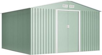 Wasabi Wasabi - Caseta de metal Light Green xl 10.2 m2 - Garantia 10 años - 324 x 322 x 205cm. Cobertizo de jardín