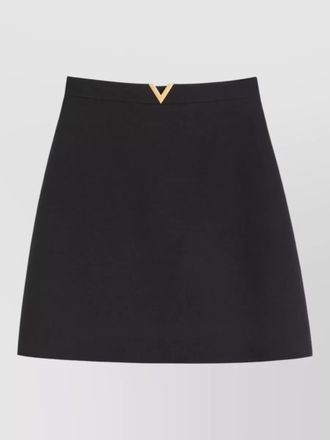 Valentino vlogo signature wool silk a-line skirt