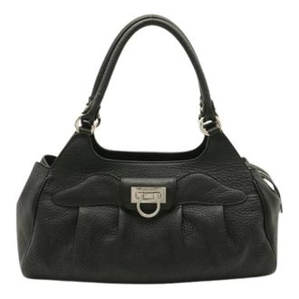 Ferragamo Pre-owned Leren 2way Handtas - Dames - Pre-owned - Zwart - Maat: ONE Size Leer