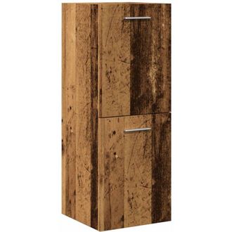 vidaXL Mobile Pensile da Bagno Legno Antico 30x30x80 cm in Truciolato - Vidaxl