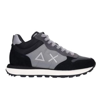 Sun 68 Sneakers, male, Black, Size: 8 US Grey Fabric Sneaker with Black Suede
