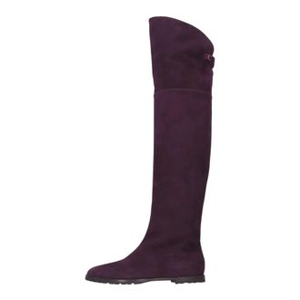 Maisons Skorpios Stefania Su&egrave;de Laarzen - Dames - Over de knie laarzen - Paars - 38 EU - Su&egrave;de - Schoenen