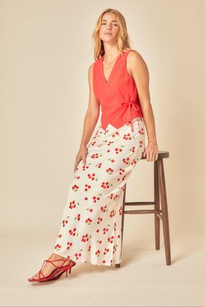 Nobody's Child White Tomato Print Maxi Skirt