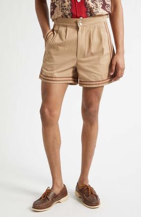Bode Canteen Cotton Twill Shorts in Khaki at Nordstrom, Size 36