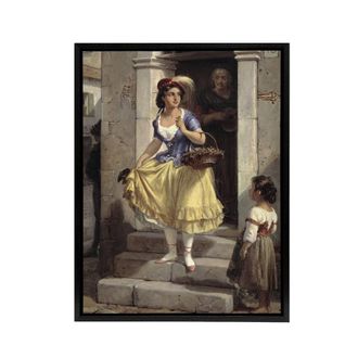 Artery8 Wilhelm Marstrand An Italian Woman Goes to Carnival Framed Canvas Art | Size: W24 x H32