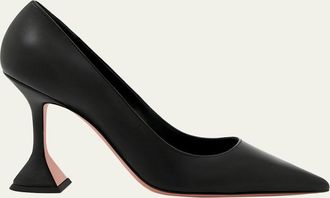 Amina Muaddi Ami Pointed Leather Pumps