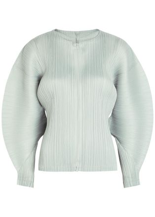 Pleats Please Issey Miyake Pleated Zip-through top - Light Grey - 5