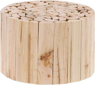 Relaxdays Relaxdays Wooden Flower Stool, Untreated Fir Wood, Plant and Decorations Holder, for Indoors Use, HxD: 20 x 30 cm Brown
