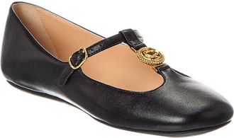 Chlo&eacute; Leonore Leather Ballerina Flat