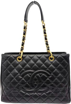 Chanel Black Grained Calfskin Tote Bag (Pre-Owned)