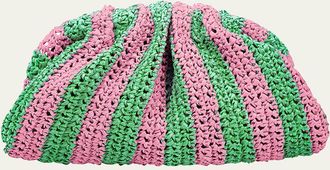 Maria La Rosa Game Striped Crochet Clutch Bag