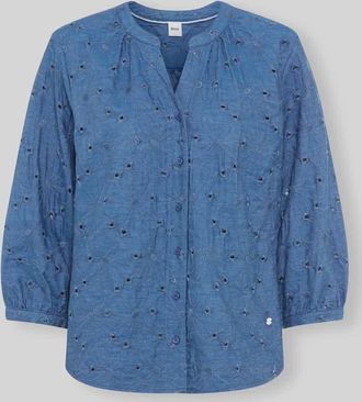 Brax Brax Regular Fit Bluse aus reiner Baumwolle Modell VELIA in Blau, Gr&ouml;&szlig;e 38