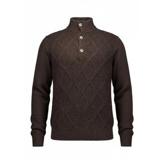 Gentiluomo Turtle LS - Heren - Truien - Bruin - Maat: M Wol