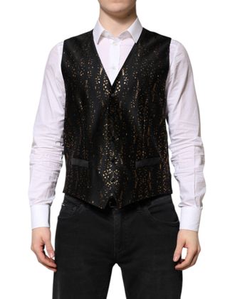 Dolce & Gabbana Black Lurex Formal Vest - Black