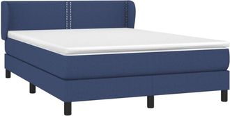 vidaXL Cama Box Spring Con Colch&oacute;n Tela Azul 140x200 Cm Vidaxl