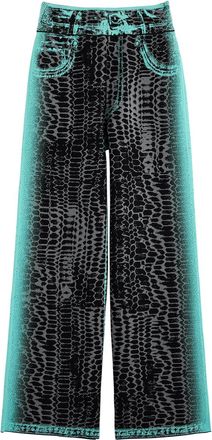Ph5 Zahra Printed Wide-leg Knitted Trousers - Black - S (UK8-10 / S)